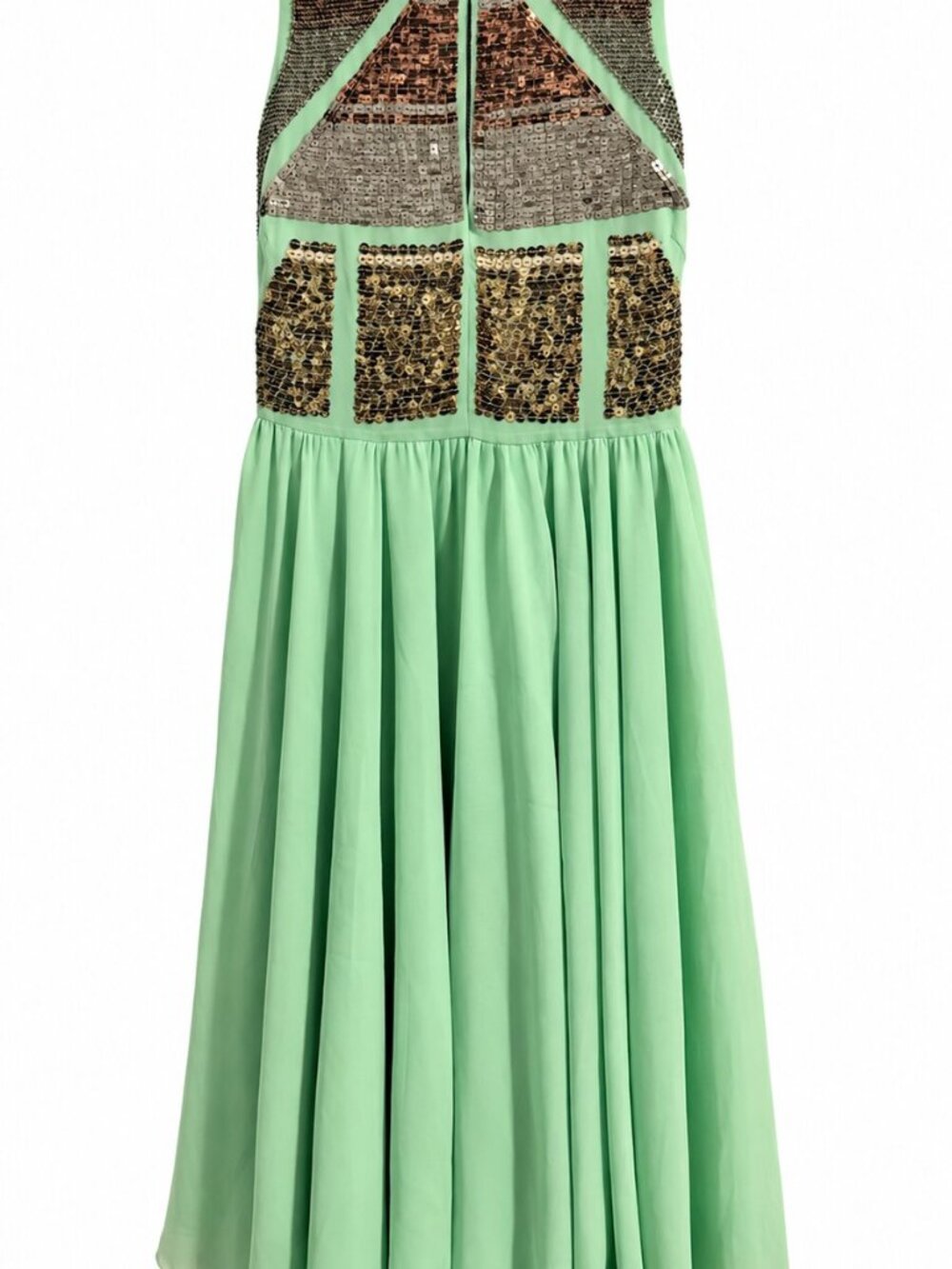 Mangano Italian Mint Green Sequin Embellished Bach Dress IT 42 US 6